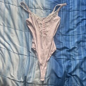 Soft Pink Lace Bodysuit